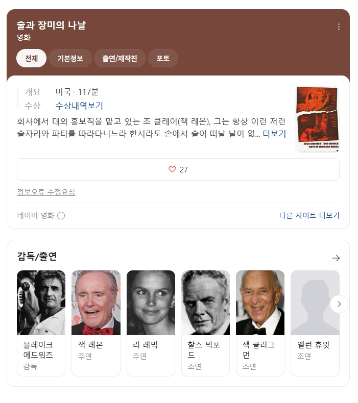 술과 장미의 나날 Days of Wine and Roses 1962 720p BluRay