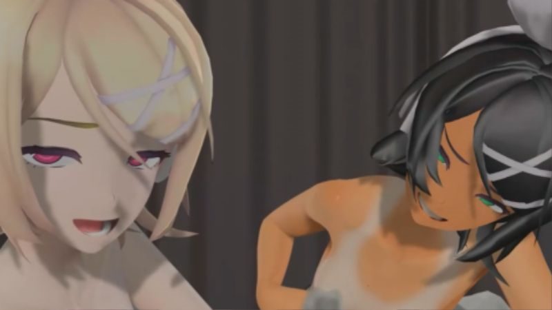 [3D] NTR - 거대 막대기 가지고 장난치는 단발녀들