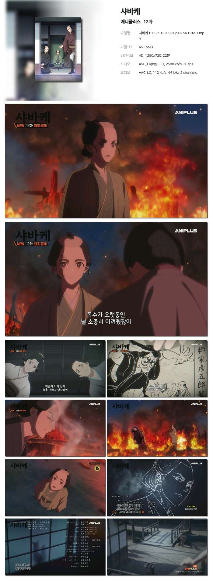 [애니플러스] 샤바케.E12.251220.720p.H264-F1RST