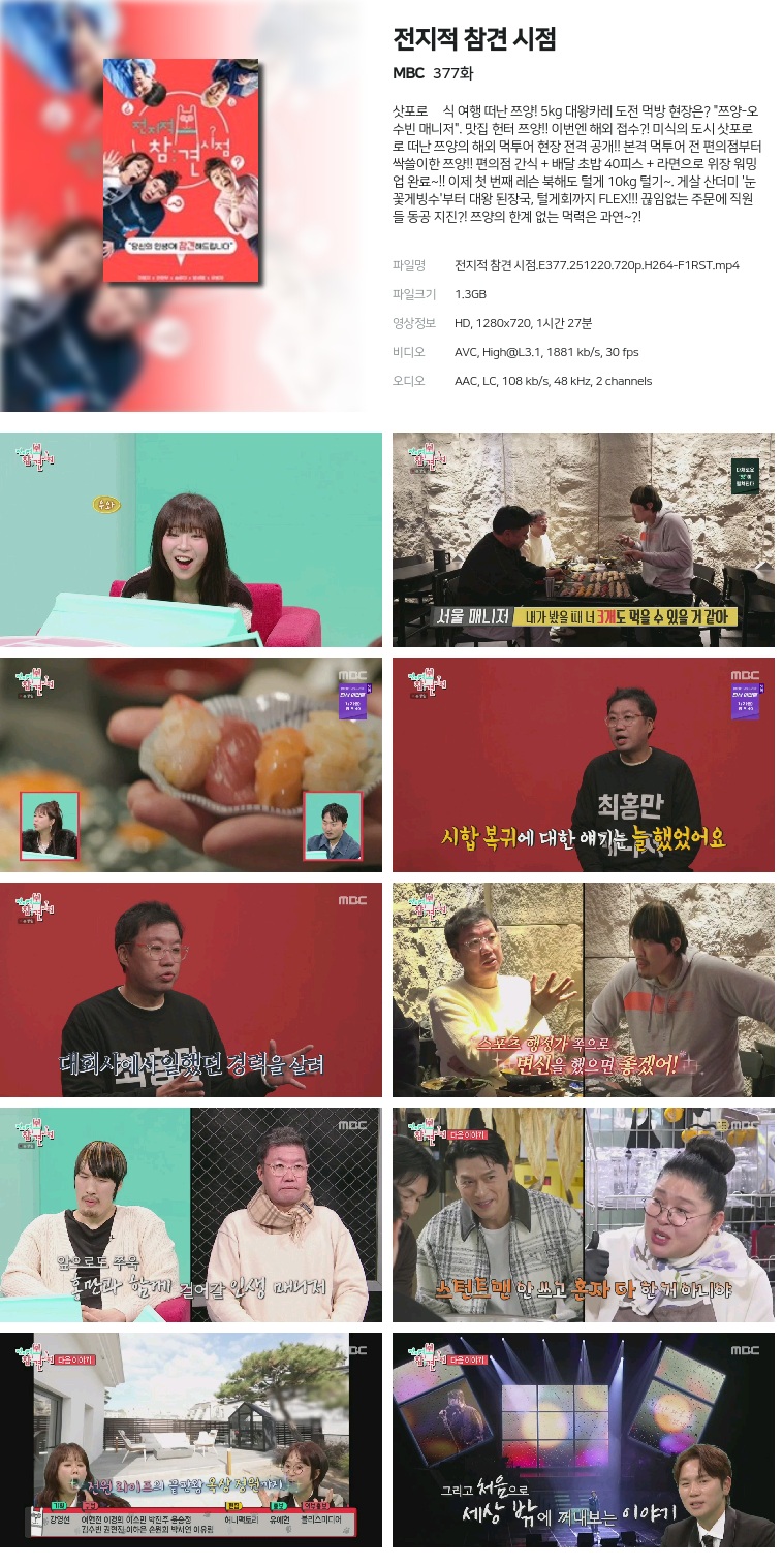 [MBC] 전지적 참견 시점.E377.251220.720p.H264-F1RST