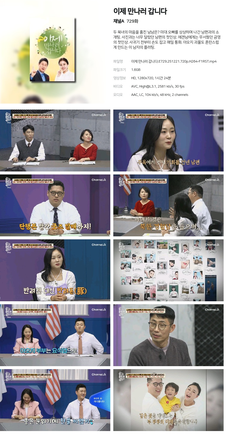 [채널A] 이제 만나러 갑니다.E729.251221.720p.H264-F1RST