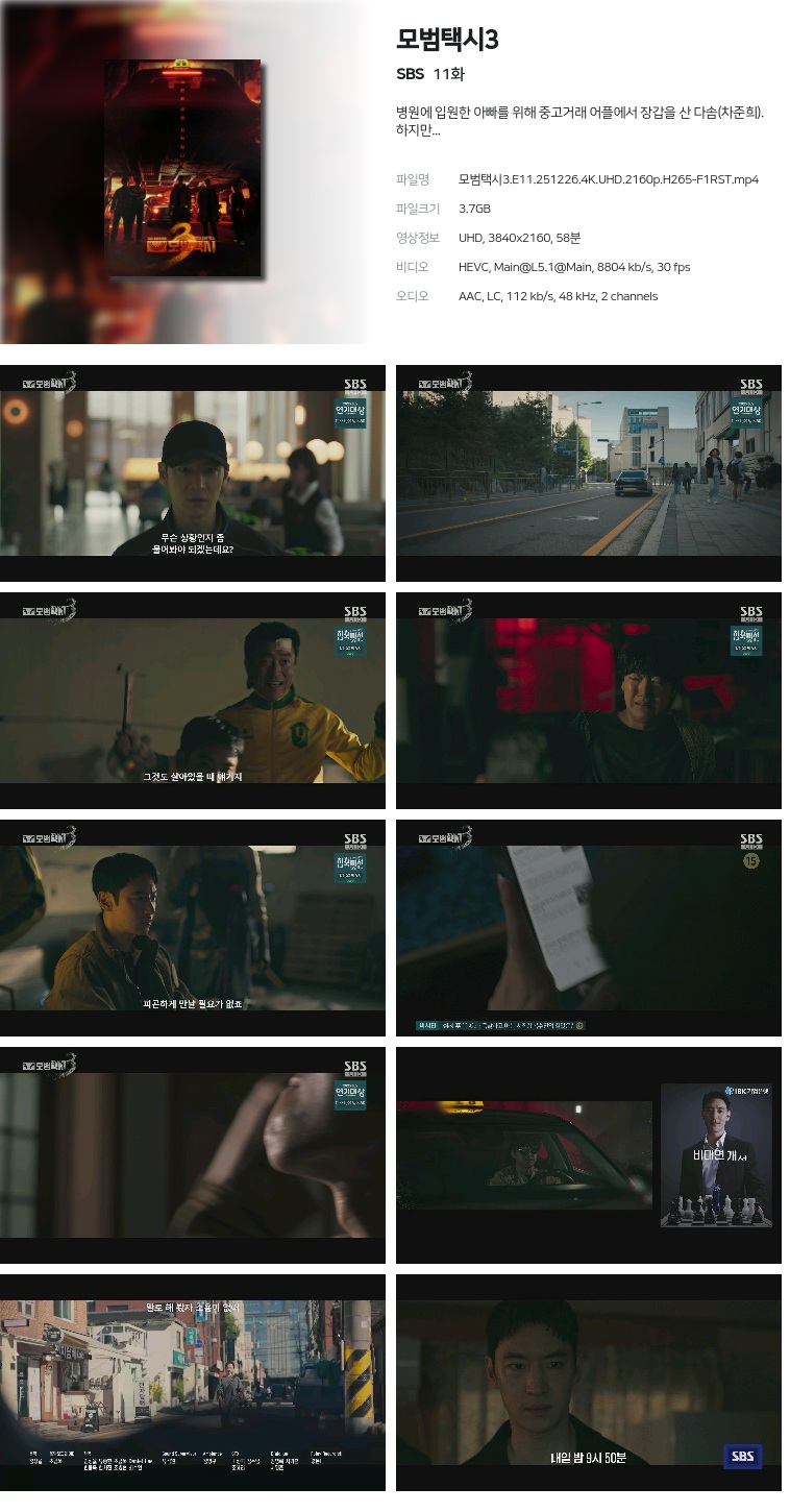 [SBS] 모범택시3.E11.251226.4K.UHD.2160p.H265-F1RST