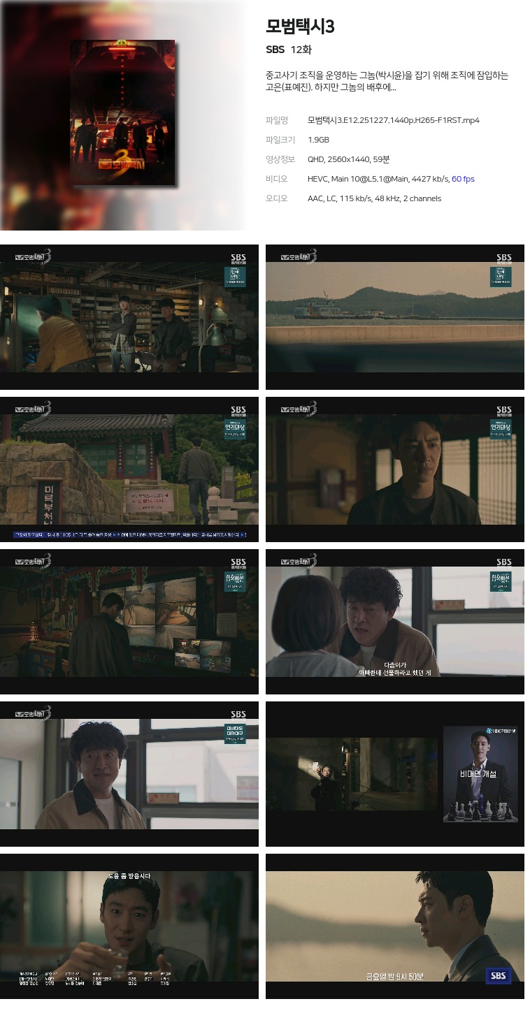 [SBS] 모범택시3.E12.251227.1440p.H265-F1RST