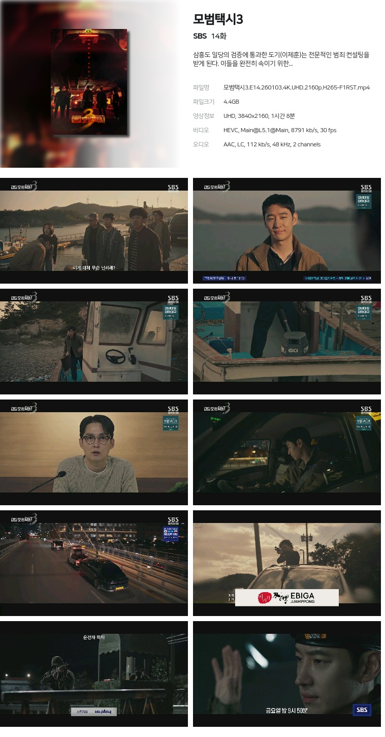 [SBS] 모범택시3.E14.260103.4K.UHD.2160p.H265-F1RST