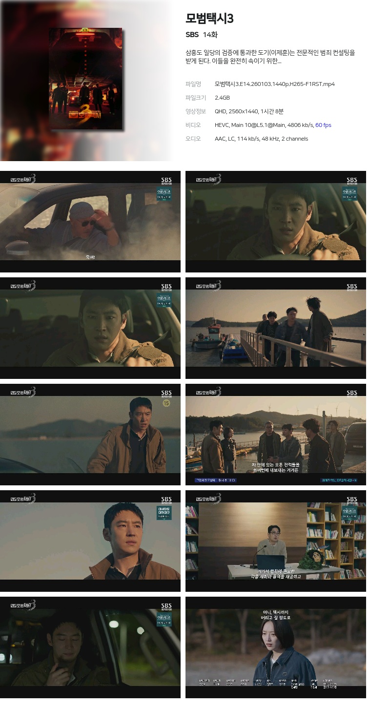 [SBS] 모범택시3.E14.260103.1440p.H265-F1RST