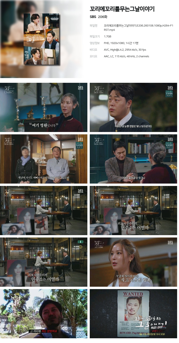 [SBS] 꼬리에꼬리를무는그날이야기.E206.260108.1080p.H264-F1RST