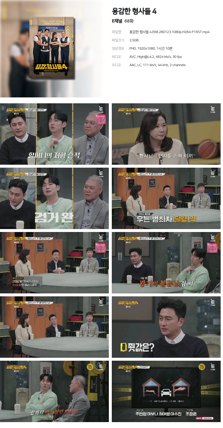 [E채널] 용감한 형사들 4.E68.260123.1080p.H264-F1RST