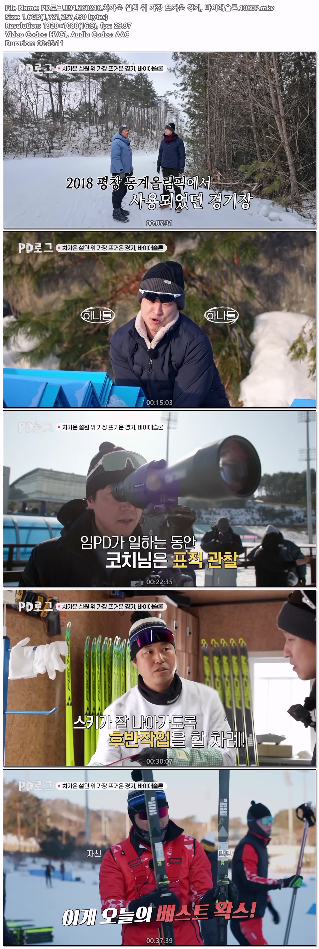 PD로그.E91.260218.차가운 설원 위 가장 뜨거운 경기, 바이애슬론.1080P