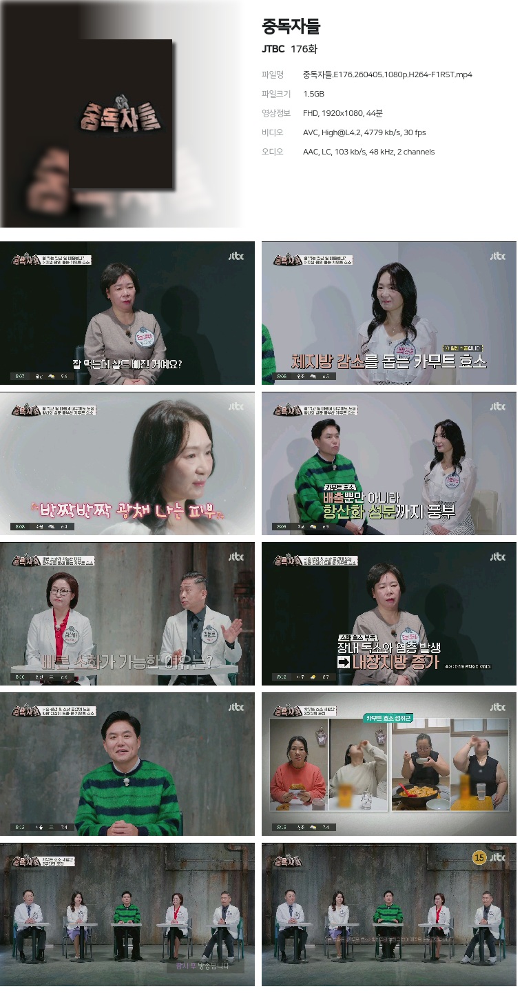 [JTBC] 중독자들.E176.260405.1080p.H264-F1RST