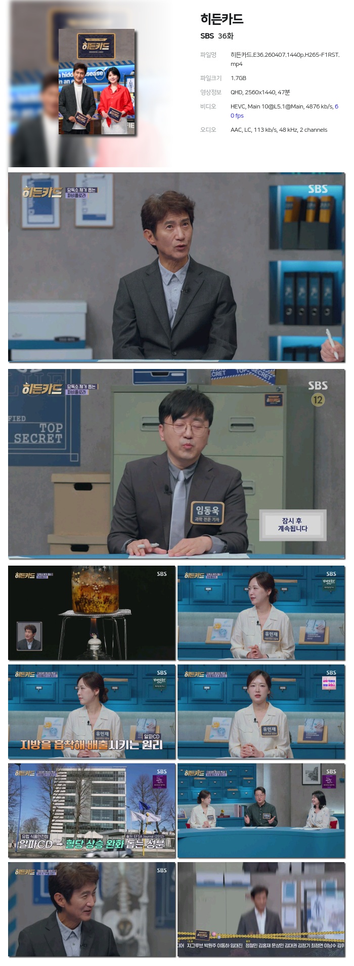 [SBS] 히든카드.E36.260407.1440p.H265-F1RST