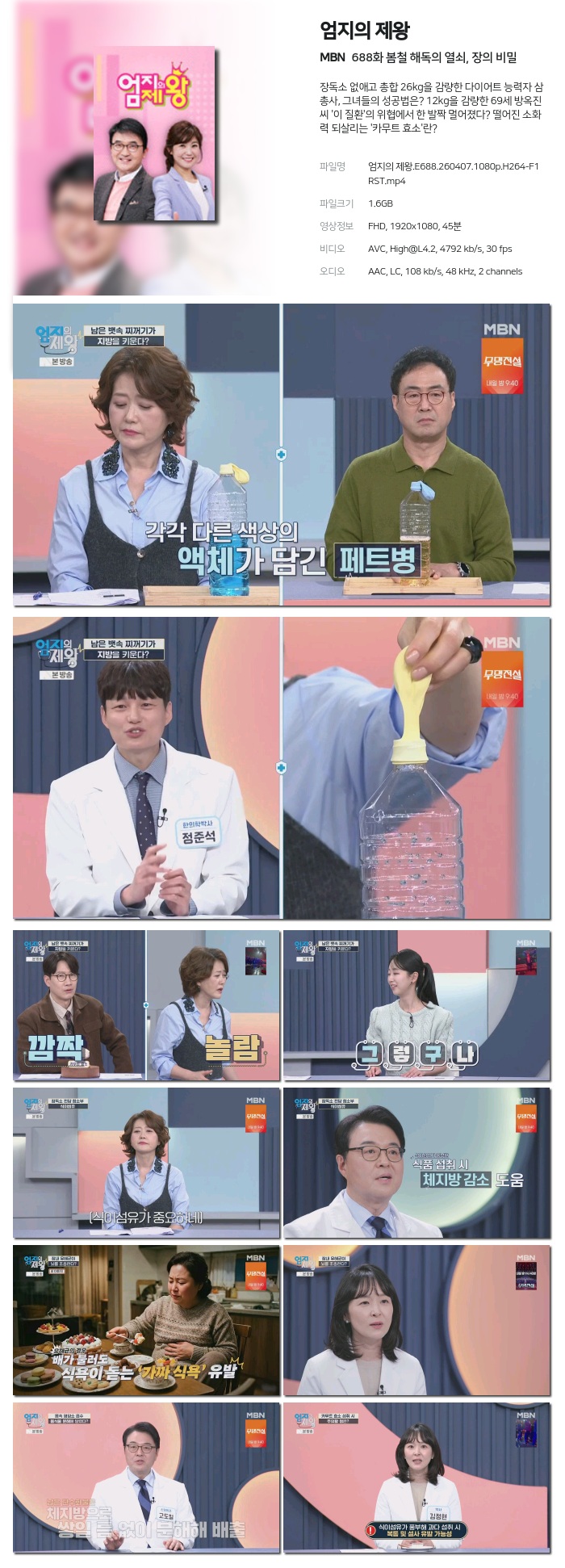[MBN] 엄지의 제왕.E688.260407.1080p.H264-F1RST 봄철 해독의 열쇠, 장의 비밀
