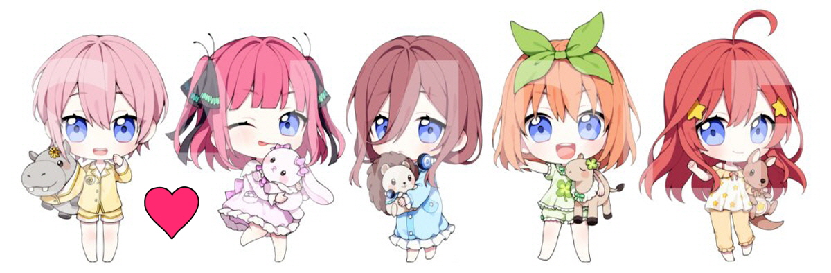 The Quintessential Quintuplets 이치카 - 니노 - 미쿠 - 요츠바 - 이츠키