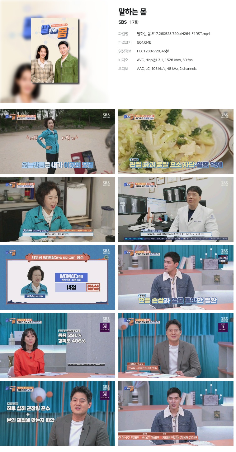 [SBS] 말하는 몸.E17.260528.720p.H264-F1RST