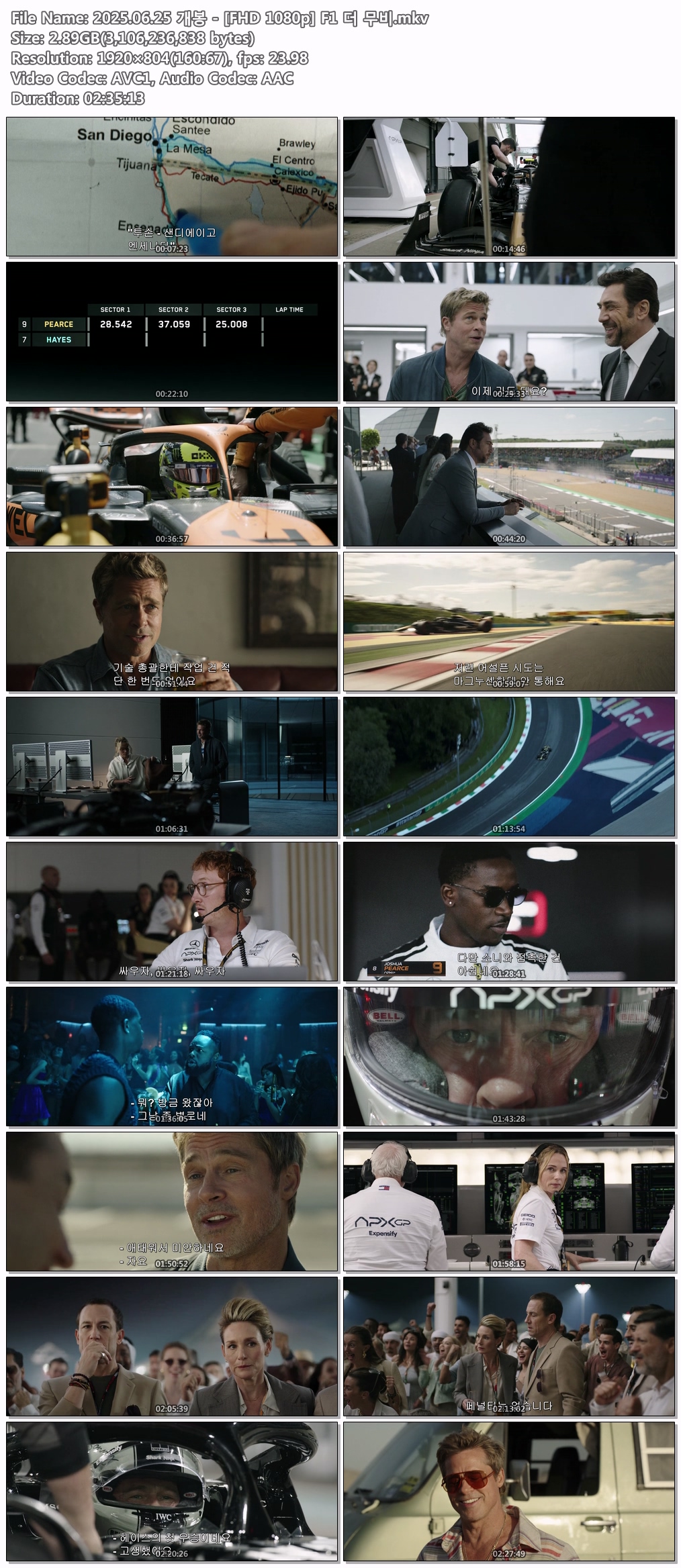 2025.06.25 개봉 - [FHD 1080p] F1 더 무비