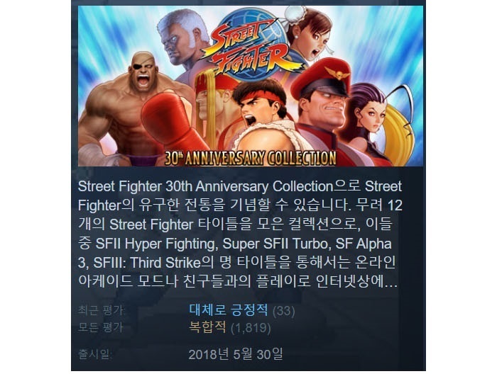 [한글] 스트리트 파이터 30주년 애니버서리 컬랙션