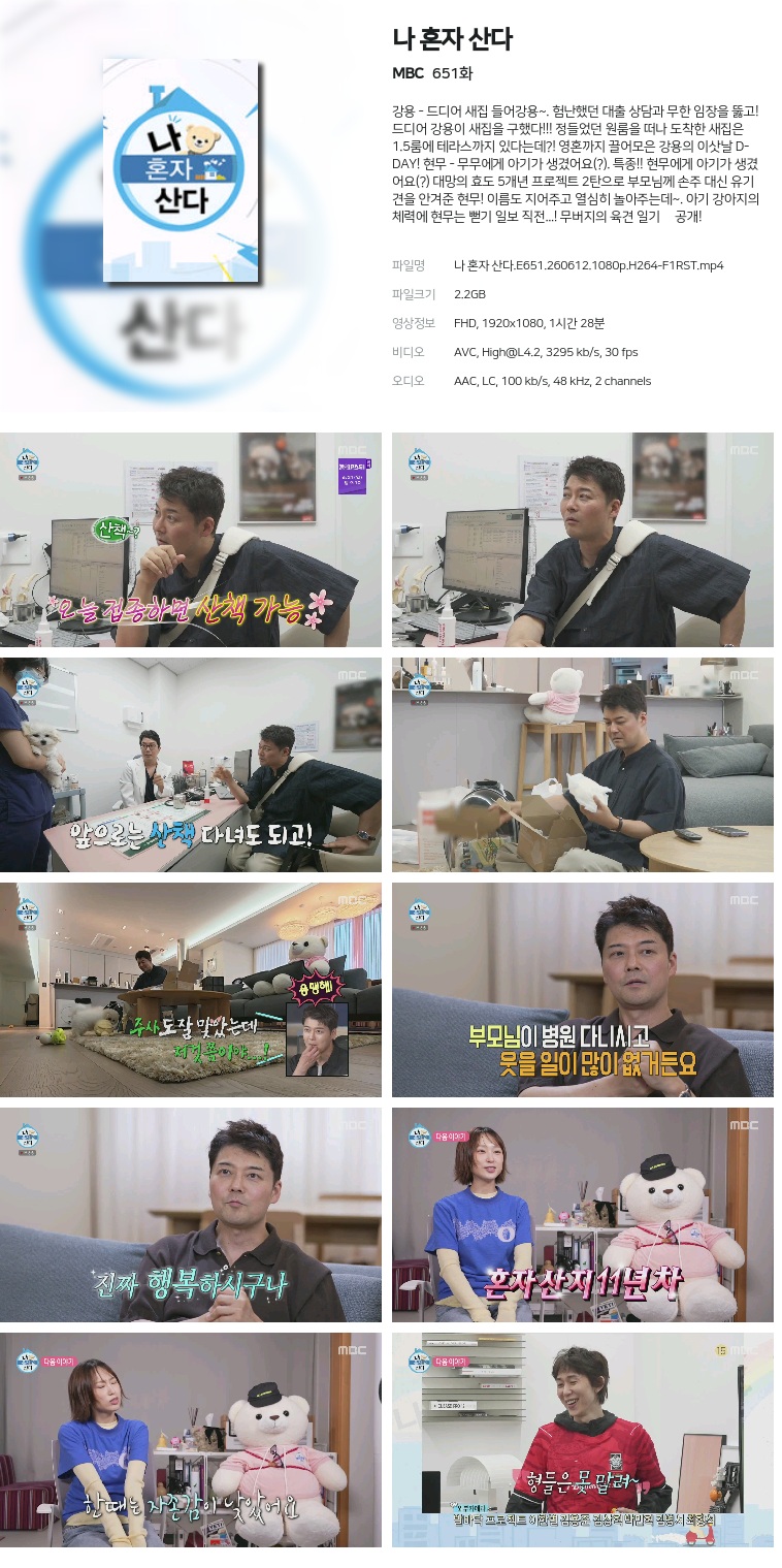 [MBC] 나 혼자 산다.E651.260612.1080p.H264-F1RST